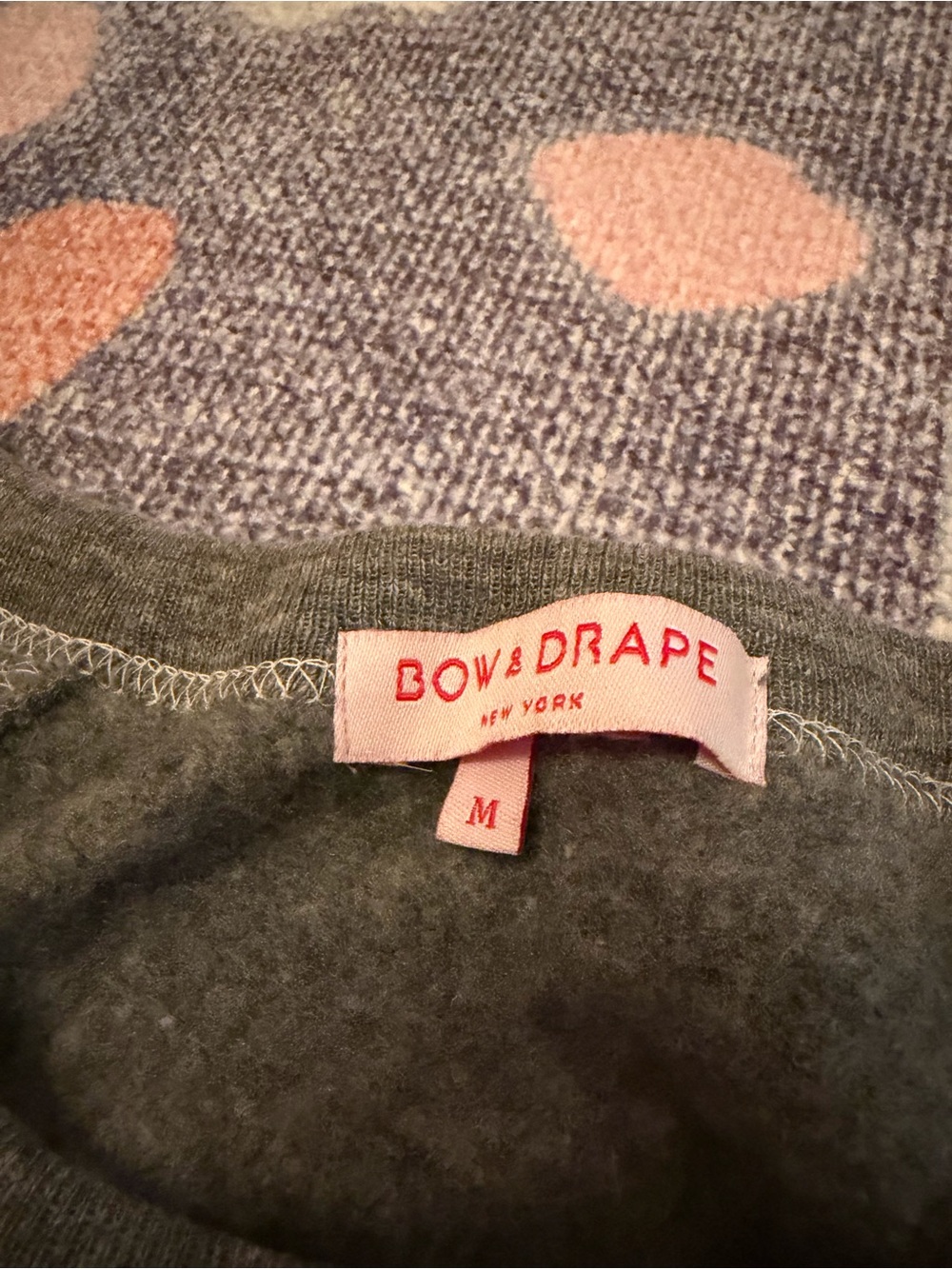 Bow & Drape Grey Crewneck Sweatshirt with Black Text - Picture 2 of 2